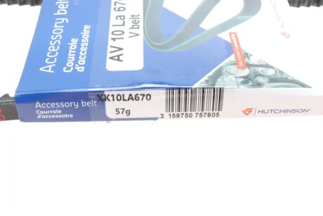 Привідний ремінь генератора hutchinson AV10LA670