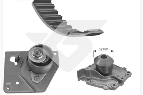 Помпа води + комплект ремня ГРМ hutchinson KH235WP62