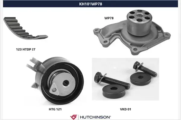 Комплект ременя грм Hutchinson KH101WP78 (фото 1)