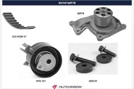 Комплект ременя грм Hutchinson KH101WP78