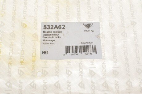 Подушка (опора) двигателя hutchinson 532A62