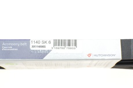 Приводной ремень генератора hutchinson 1140SK6