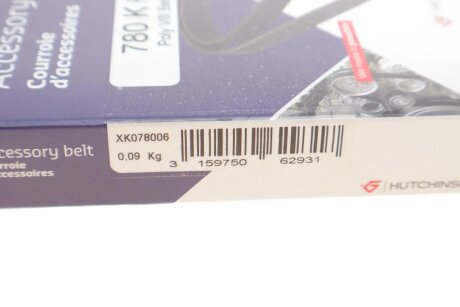 Привідний ремінь генератора hutchinson 780K6