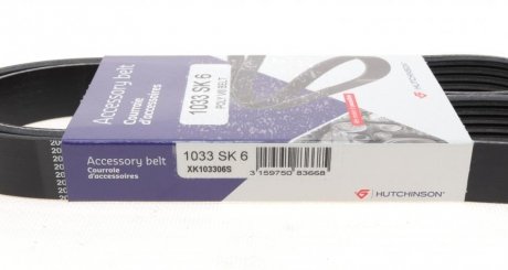 Приводной ремень генератора hutchinson 1033SK6
