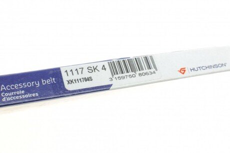 Приводной ремень генератора hutchinson 1117SK4