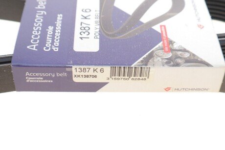 Приводной ремень генератора hutchinson 1387K6