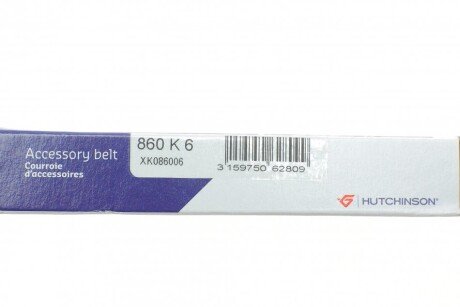 Приводной ремень генератора hutchinson 860K6