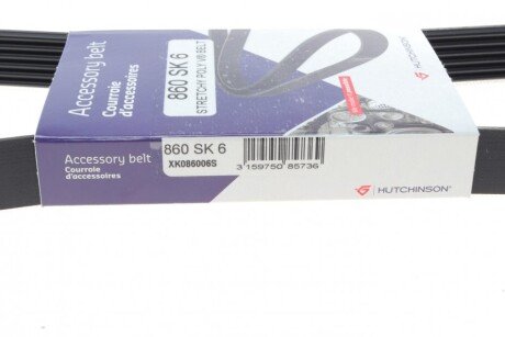 Приводной ремень генератора hutchinson 860SK6