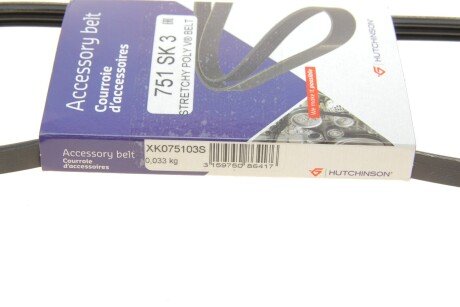 Привідний ремінь генератора hutchinson 751SK3