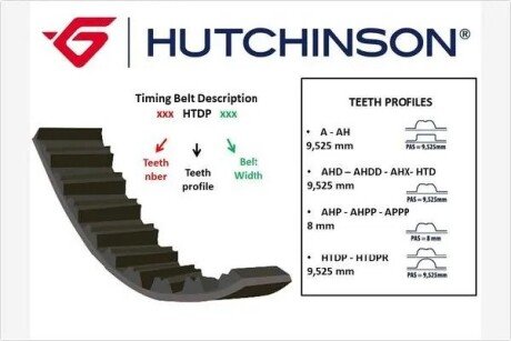 Ремiнь ГРМ hutchinson 131HTDP20 на Форд Экоспорт