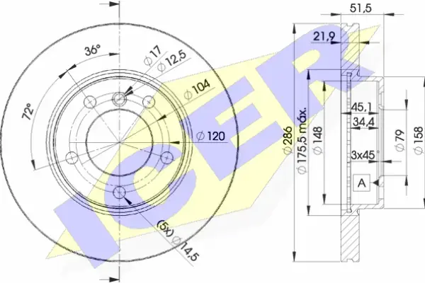 Вентилируемый тормозной диск icer 78BD0674-2