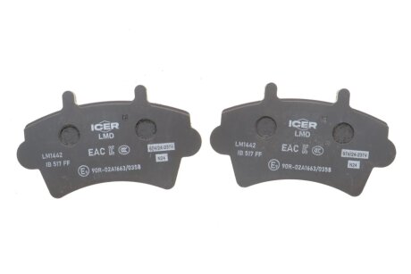 Комплект гальмівних колодок (дискових) icer LM1442