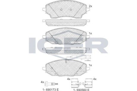 Тормозні (гальмівні) колодки icer 142483