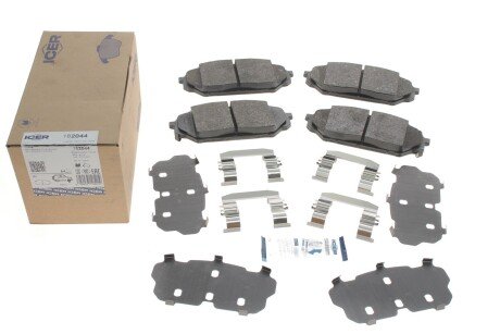 Комплект гальмівних колодок (дискових) icer 182044