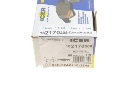 Комплект гальмівних колодок (дискових) icer 182170208