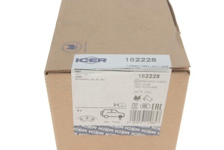 Комплект гальмівних колодок (дискових) icer 182228