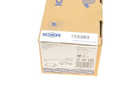 Комплект гальмівних колодок (дискових) icer 182263