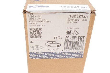 Комплект гальмівних колодок (дискових) icer 182321204