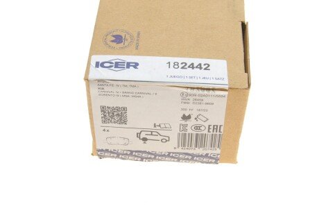 Комплект гальмівних колодок (дискових) icer 182442