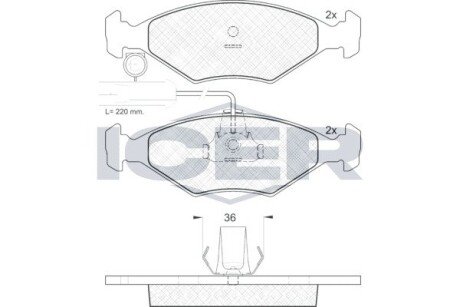 Передние тормозные колодки icer 181226