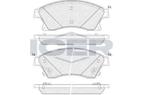 Передние тормозные колодки icer 181942202 на Chevrolet Aveo т250