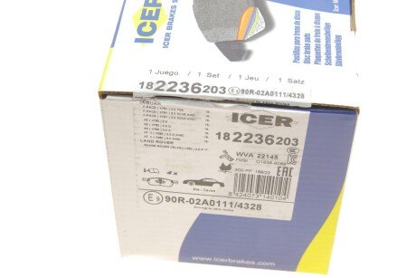 Передні тормозні (гальмівні) колодки icer 182236203