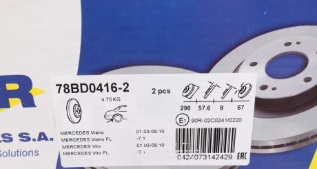 Гальмівний диск icer 78BD04162