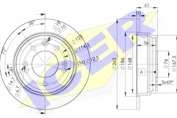 Тормозной диск icer 78BD0581-2
