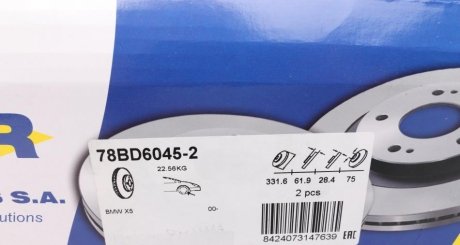 Вентилируемый тормозной диск icer 78BD60452