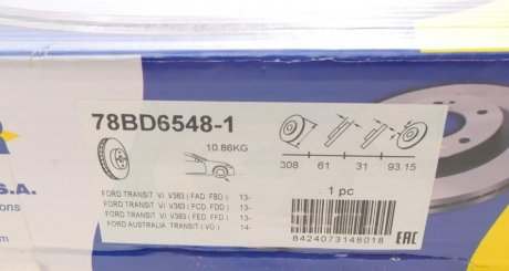 Вентилируемый тормозной диск icer 78BD65481