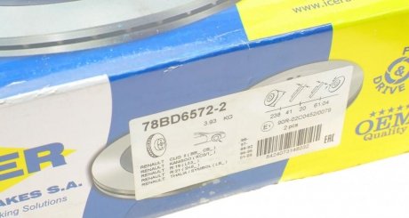 Вентильований гальмівний диск icer 78BD65722