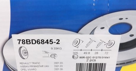 Вентилируемый тормозной диск icer 78BD68452