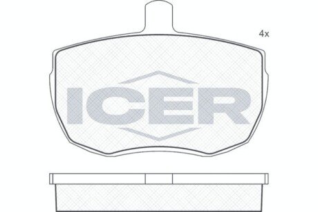 Тормозні (гальмівні) колодки icer 180230