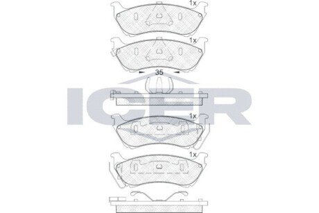 Тормозні (гальмівні) колодки icer 181277