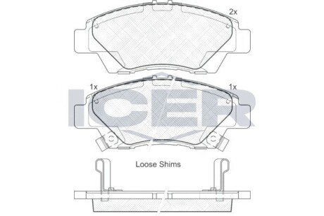 Тормозні (гальмівні) колодки icer 181906