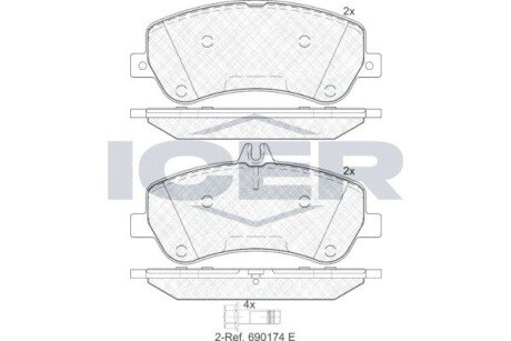 Тормозные колодки icer 181917