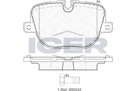 Тормозні (гальмівні) колодки icer 181952