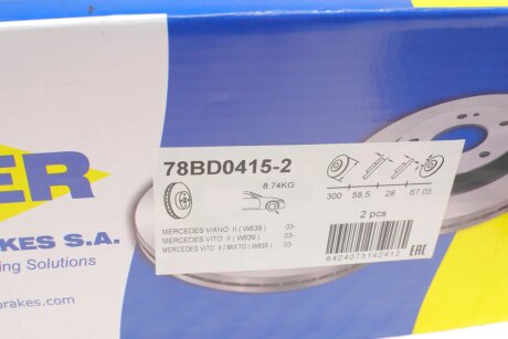 Вентилируемый тормозной диск icer 78BD04152