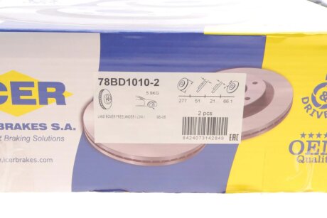 Вентильований гальмівний диск icer 78BD10102