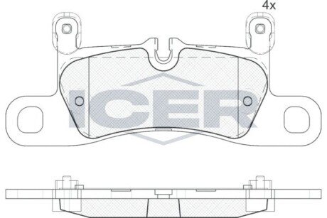 Задние тормозные колодки icer 181987203