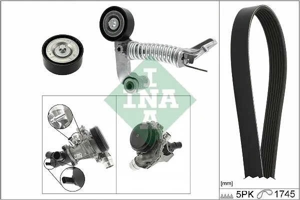 Комплект (ремінь+ролики+помпа) ina 529 0319 30