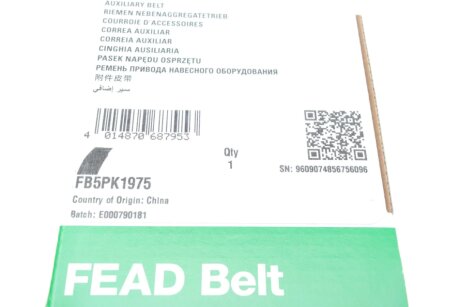 Приводной ремень генератора ina FB5PK1975
