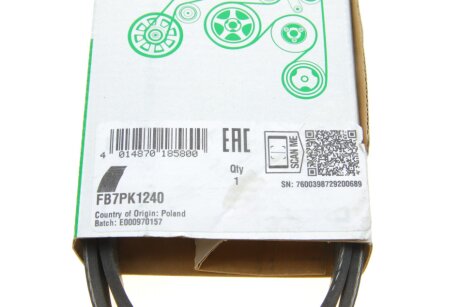 Привідний ремінь генератора ina FB7PK1240