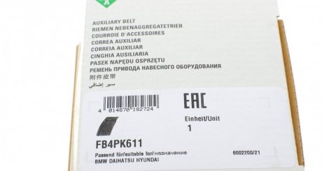 Приводной ремень генератора ina FB4PK611