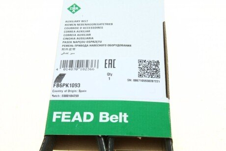 Приводной ремень генератора ina FB6PK1093