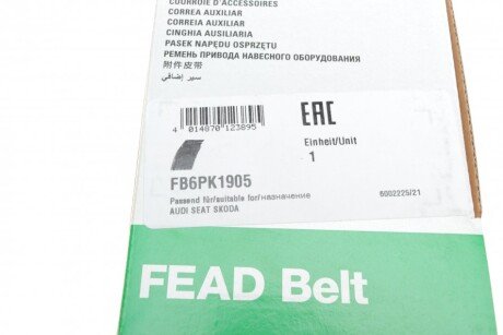 Приводной ремень генератора ina FB6PK1905