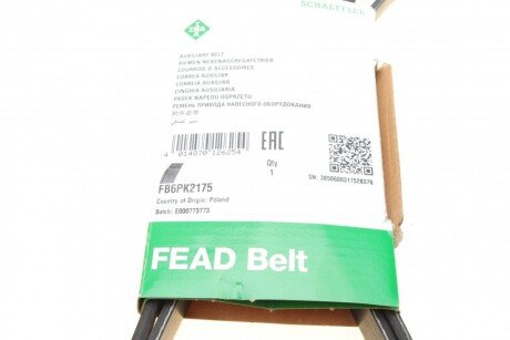 Привідний ремінь генератора ina FB6PK2175