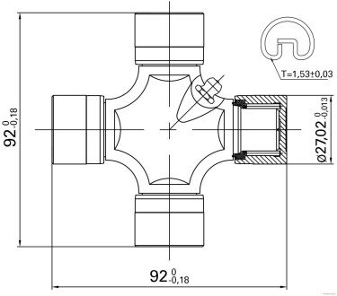Крестовина карданного вала jakoparts J2922013