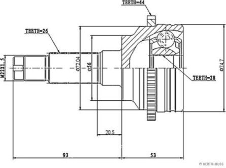 ШРКШ зі змазкою в комплекті jakoparts J2823130