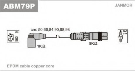 Высоковольтные провода для свечей зажигания janMor ABM79P